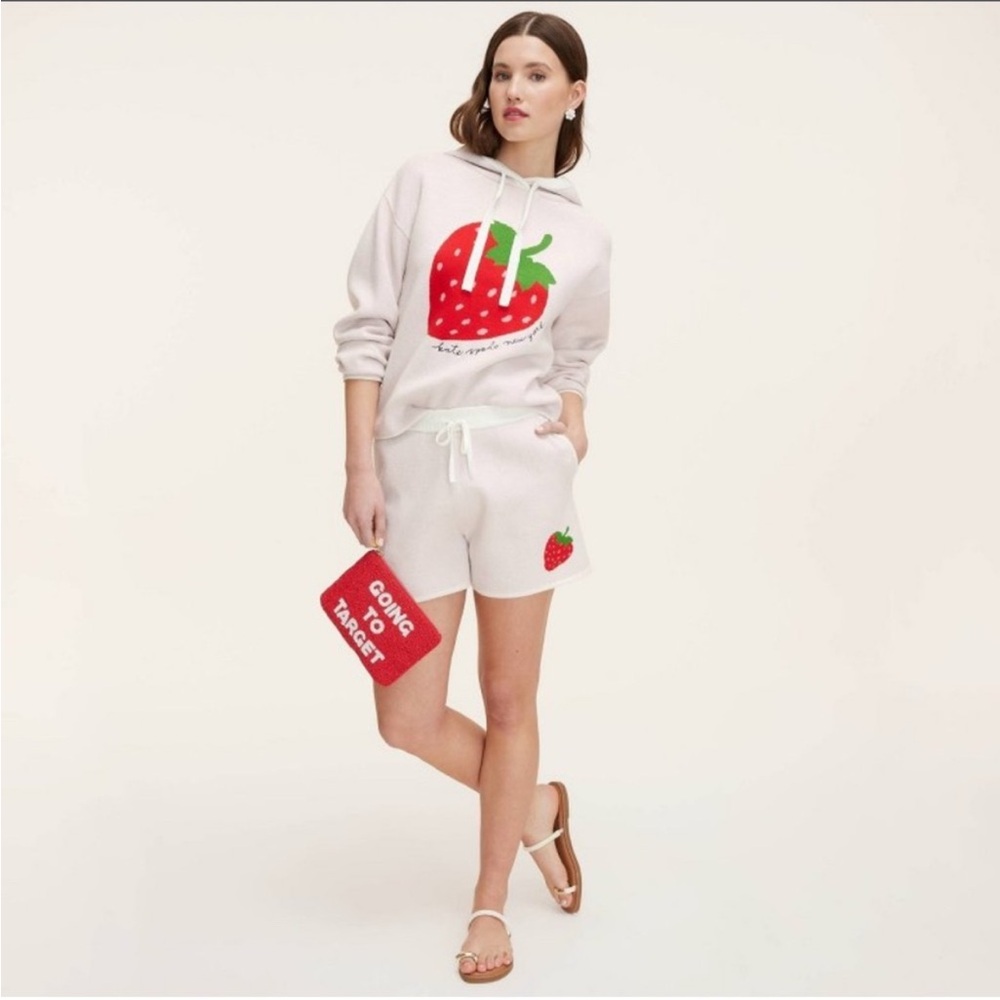 NWT kate spade new york x Target Embroidered Strawberry Sweater Shorts size XL